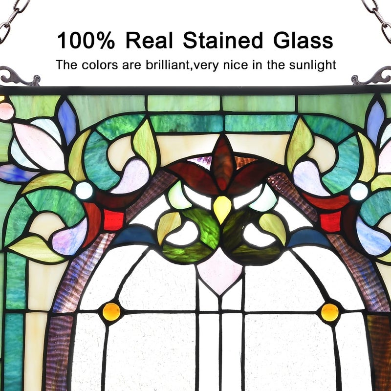 Capulina Dancing Style Stained Glass Window Hangings Panels 17" W x 22" H Fine Handicrafts Suncatcher Parents Gifts for Home Decor - Image 3